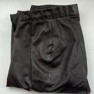 Vince Luxurious Butter Soft Leather Pull On Brown Leggings Zipper Ankle SZ small